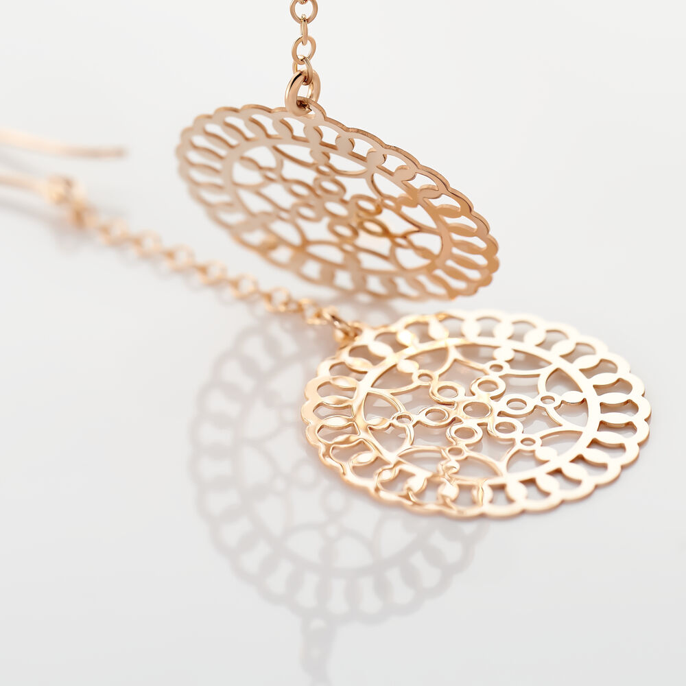 Boucles D'oreilles Pendantes Rotonda Argent Rose -  Femme | Marc Orian