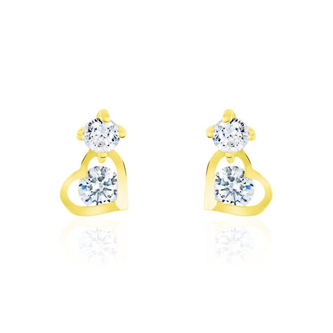 Boucles D'oreilles Pendantes Ludyvine Or Jaune Oxyde De Zirconium - Pendantes Femme | Marc Orian