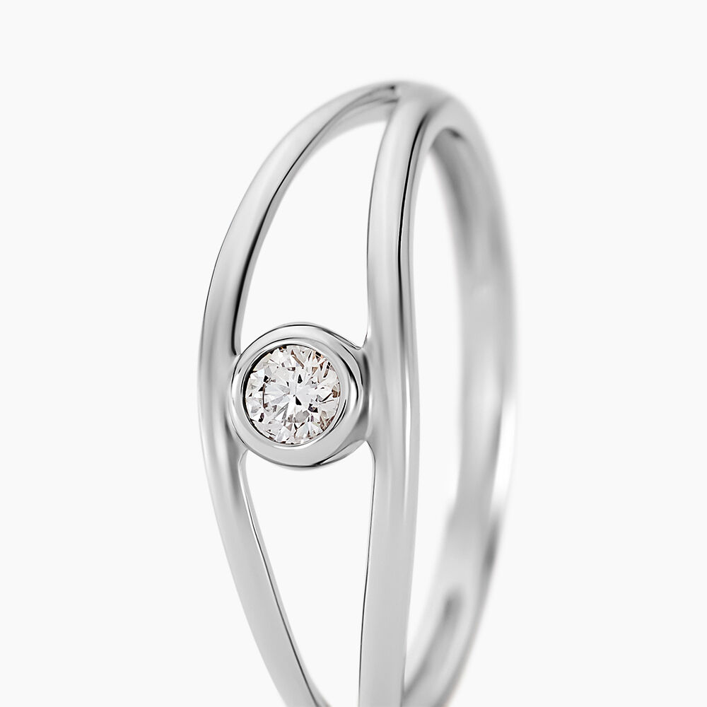 Bague Farrah Argent Blanc Diamant Synth&eacute;tique - Solitaires Femme | Marc Orian