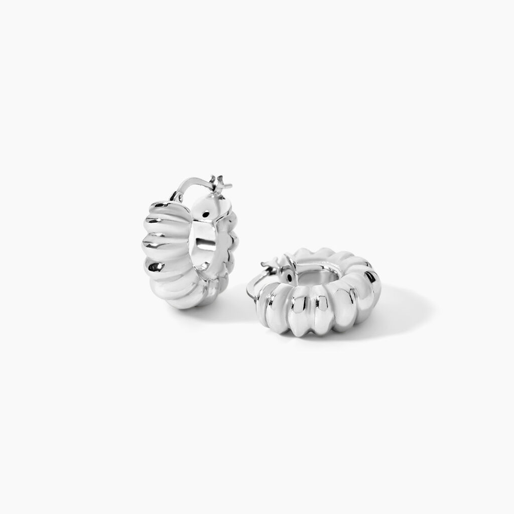 Cr&eacute;oles Arie Argent Blanc - Cr&eacute;oles Femme | Marc Orian