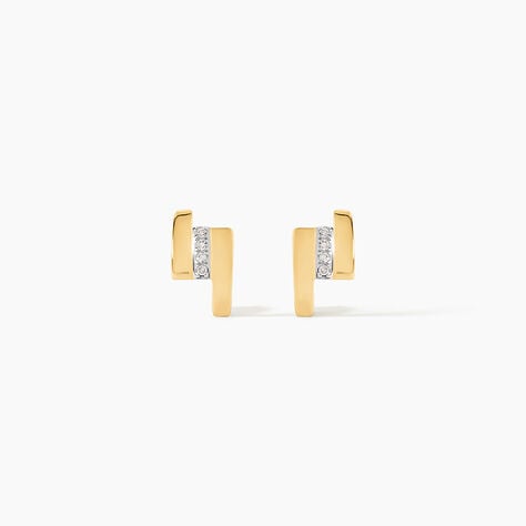 Boucles D'oreilles Puces Dolene Or Jaune Diamant - Boucles d'oreilles mariage Femme | Marc Orian