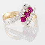 Bague Simma Or Jaune Diamant Et Rubis - Bagues vintage Femme | Marc Orian