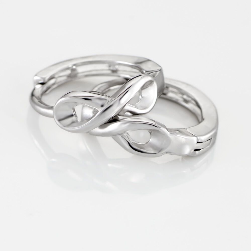 Cr&eacute;oles Argent Blanc Ingmar Infini - Cr&eacute;oles Femme | Marc Orian