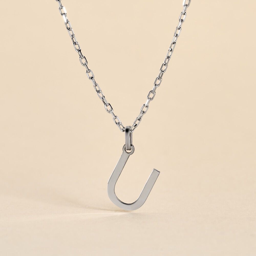 Pendentif Ionia Lettre Or Blanc - Pendentifs Famille | Marc Orian