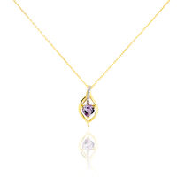 Bague Silucia Or Jaune Amethyste Et Oxyde De Zirconium