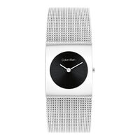 cadran argenté fond noir bracelet acier argenté