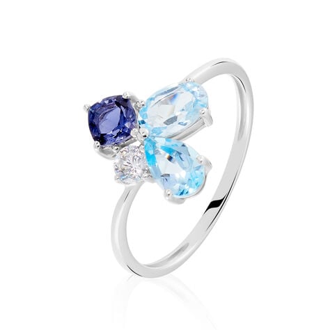 Bague Doryne Or Blanc Topaze Et Oxyde De Zirconium - Bagues pierres fines Femme | Marc Orian