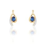 Boucles D'oreilles Puces Sagesse Or Jaune Saphir Et Diamant - Puces Femme | Marc Orian