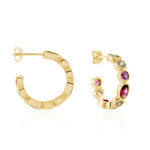 Cr&eacute;oles Lutine Ovales Plaqu&eacute; Or Jaune Oxyde Et Pierre De Synthese - Cr&eacute;oles Femme | Marc Orian