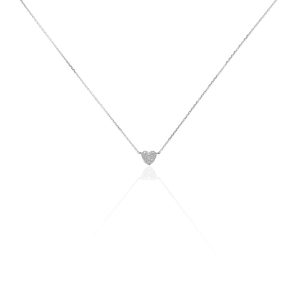 Collier Or Blanc Abidan Diamants - Colliers avec pierres Femme | Marc Orian