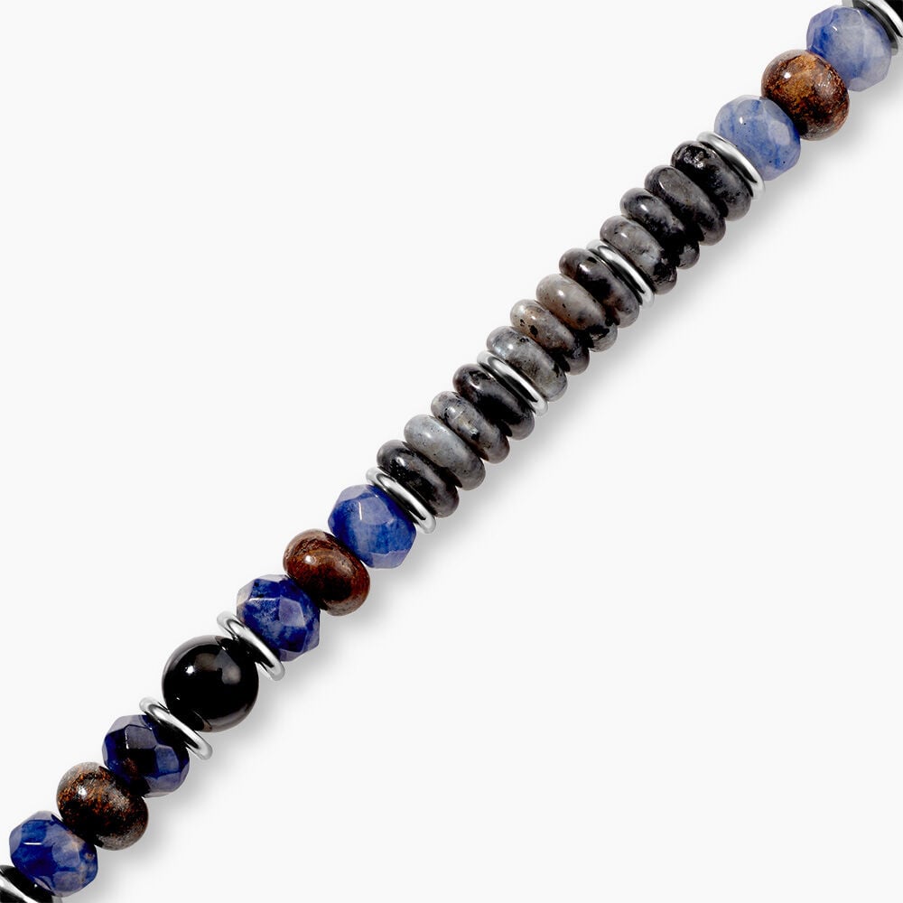 Bracelet Naturel Autres Tricolore Labradorite Sodalite Bronzite - Bracelets cha&icirc;nes Homme | Marc Orian