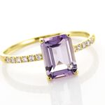 Bague Or Jaune Mone Amethyste Et Oxydes De Zirconium - Bagues pierres fines Femme | Marc Orian