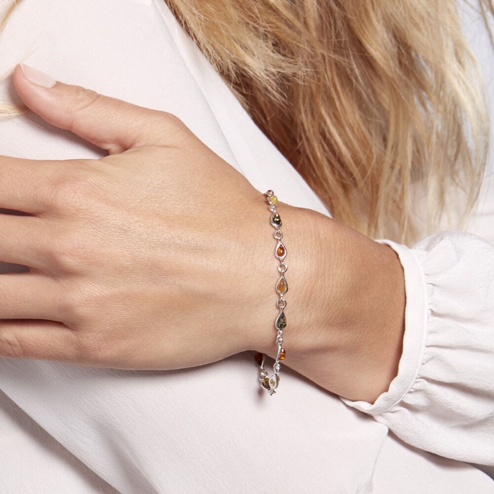 Bracelet Argent Blanc Weronika Ambre - Bracelets chaînes Femme | Marc Orian