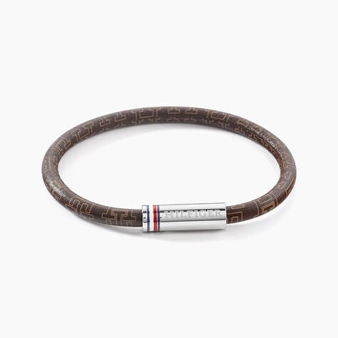 Bracelet Tommy Hilfiger Printed Cord Cuir De Veau Marron - Bracelets cuir Homme | Marc Orian