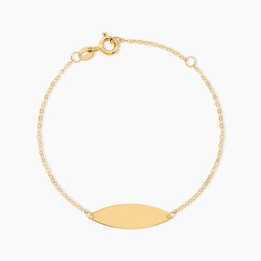 Bracelet Identit&eacute; Gaspardine Maille For&ccedil;at Or Jaune