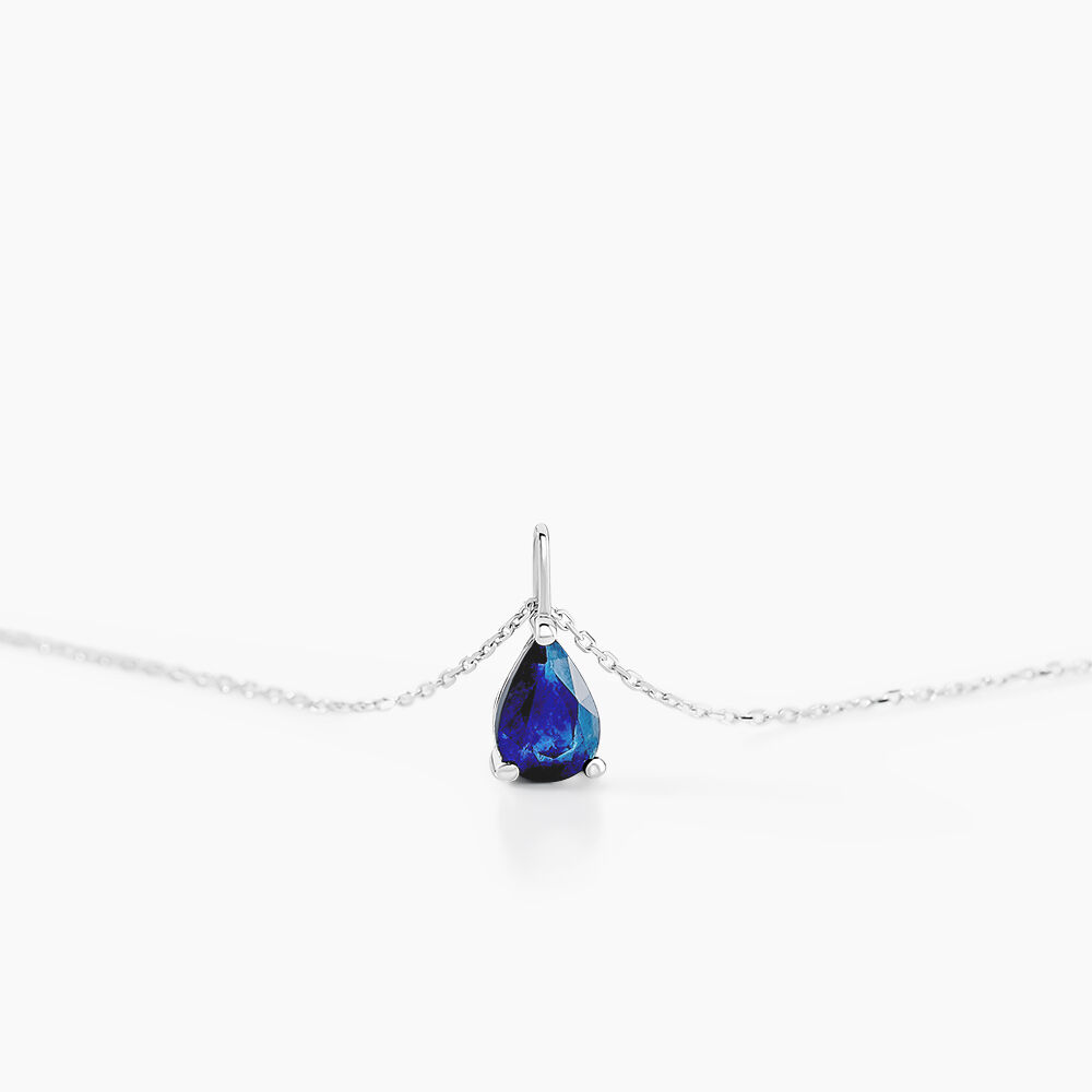 Collier Goutte Or Blanc Saphir - Colliers avec pierres Femme | Marc Orian
