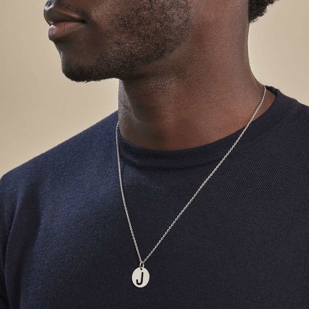 Pendentif Elio J Argent Blanc - Pendentifs Famille | Marc Orian
