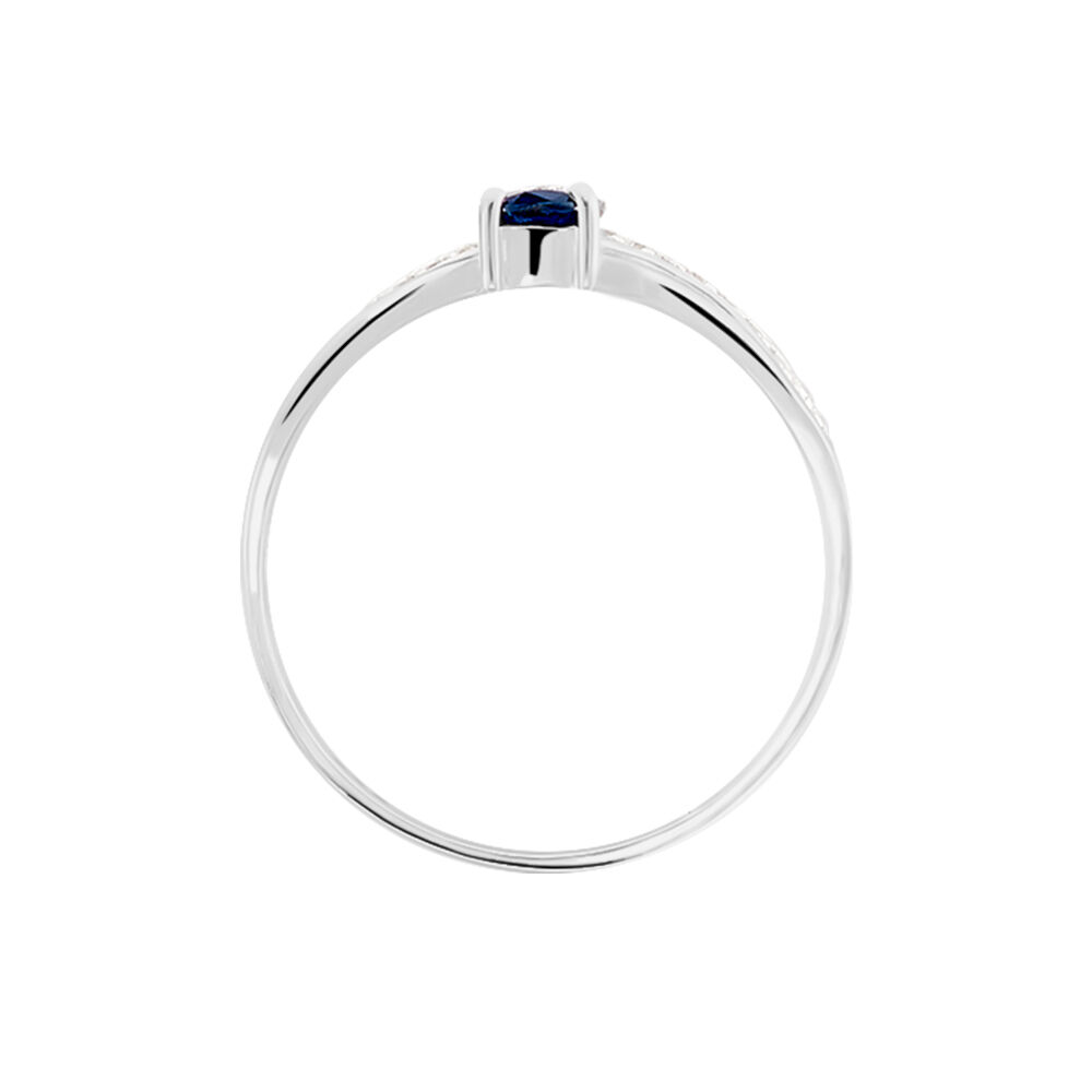 Bague Pasqualina Or Blanc Saphir Et Diamant - Solitaires Femme | Marc Orian