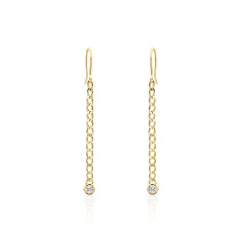 Boucles D'oreilles Pendantes Vienne Or Jaune Oxyde De Zirconium - Pendantes Femme | Marc Orian