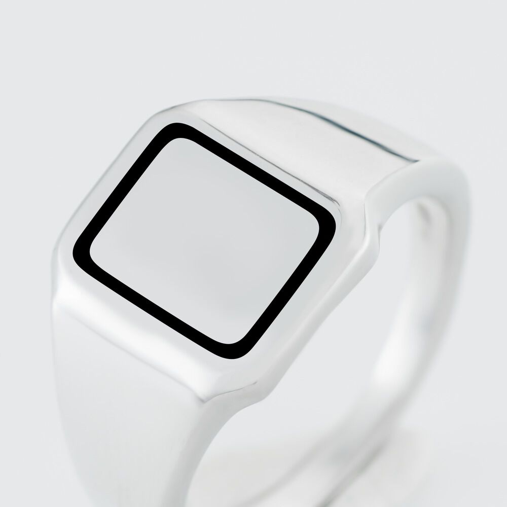 Chevalière Argent Blanc Said - Chevalières Homme | Marc Orian