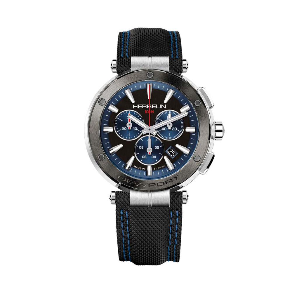 Montre Herbelin Newport Chrono Noir Et Bleu - Montres &eacute;tanches Homme | Marc Orian
