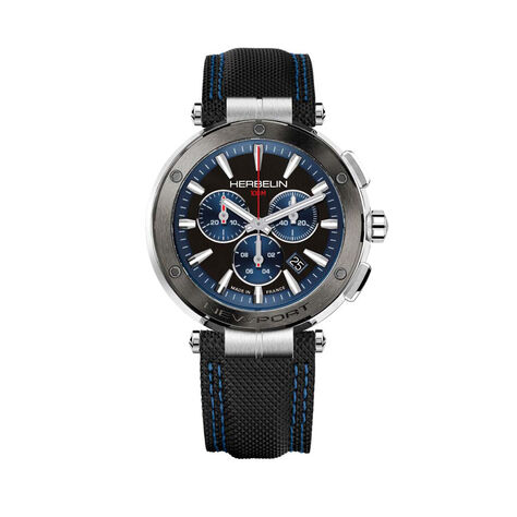Montre Herbelin Newport Chrono Noir Et Bleu - Montres &eacute;tanches Homme | Marc Orian