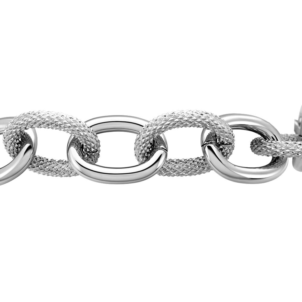 Bracelet Aelia Maille Alternee Acier Blanc - Bracelets chaînes Femme | Marc Orian