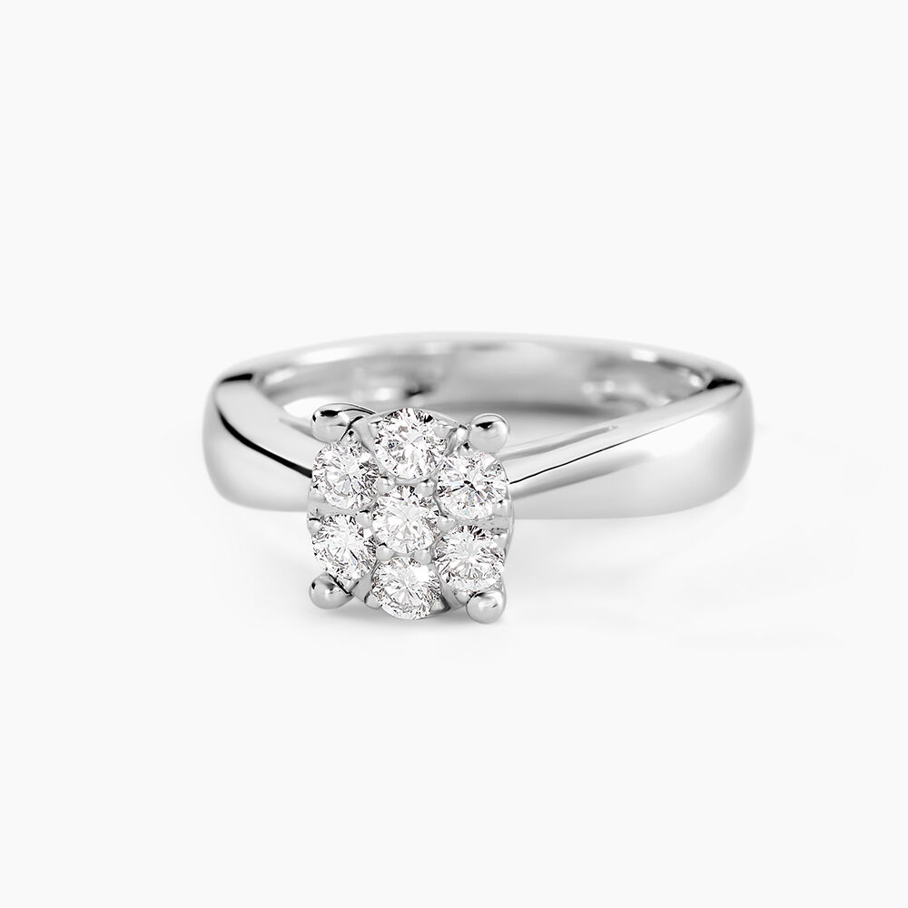 Bague Solitaire Charlene Or Blanc Diamant Synthetique - Parures de mariage Femme | Marc Orian