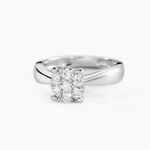 Bague Solitaire Charlene Or Blanc Diamant Synthetique - Parures de mariage Femme | Marc Orian