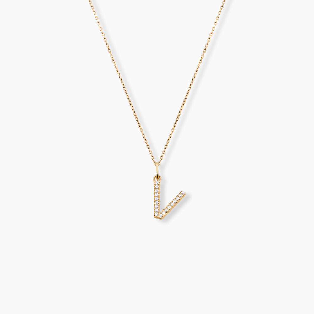 Pendentif Lettre V Or Jaune Oxyde - Pendentifs Femme | Marc Orian