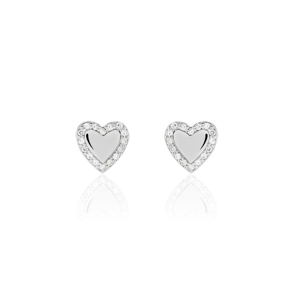 Boucles D'oreilles Puces Tylvina Argent Blanc Oxyde De Zirconium - Puces Femme | Marc Orian