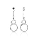 Boucles D'oreilles Pendantes Dita Argent Blanc Oxyde De Zirconium - Pendantes Femme | Marc Orian