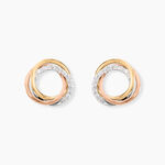 Boucles D'oreilles Puces Amaiur Or Tricolore Oxydes De Zirconium - Puces Femme | Marc Orian