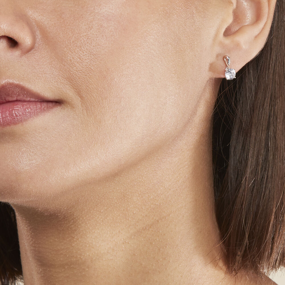 Boucles D'oreilles Pendantes Micheline Or Bicolore Oxyde De Zirconium - Pendantes Femme | Marc Orian