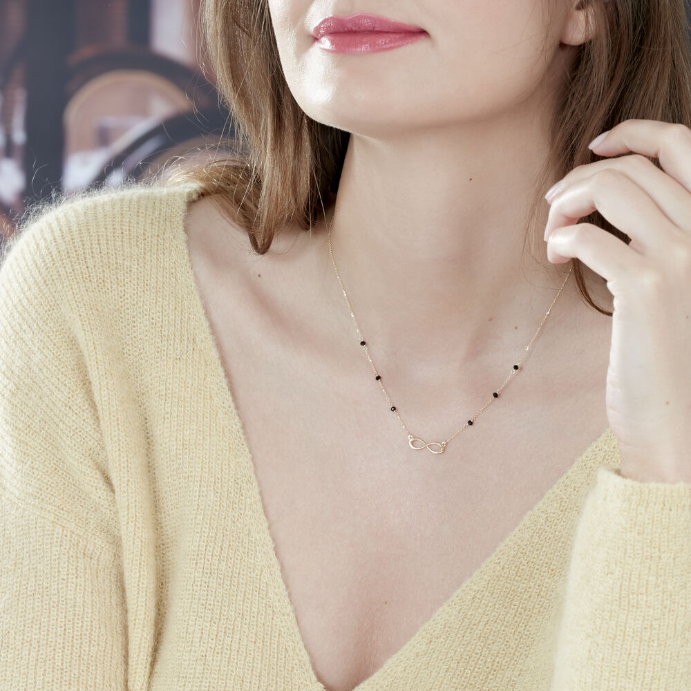 Collier Spya Infini Or Jaune Spinelle - Colliers avec pierres Femme | Marc Orian
