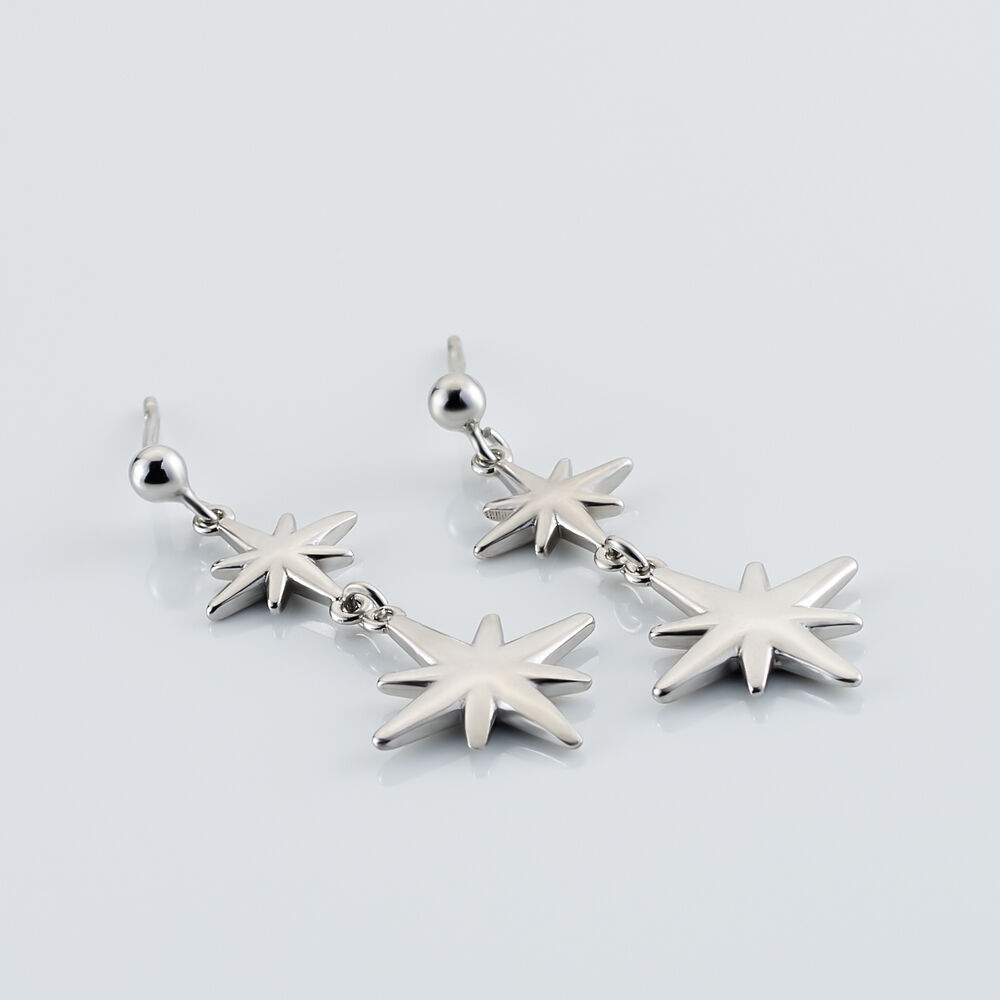 Boucles D'oreilles Puces Malhaut Argent Blanc - Pendantes Femme | Marc Orian
