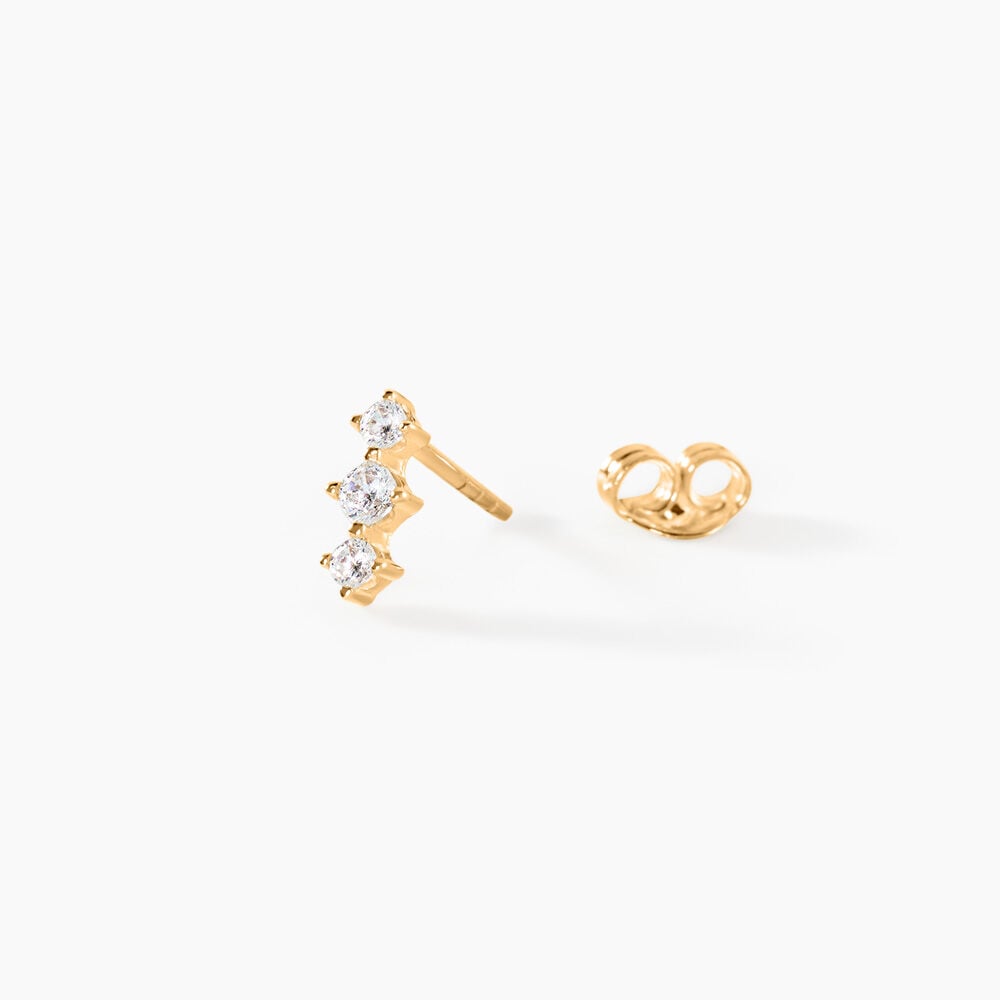 Boucles D'Oreilles Puces Maelly Plaqu&eacute; Or Jaune Oxyde De Zirconium - Puces Femme | Marc Orian