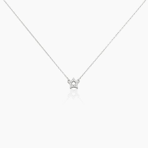 Collier Stellan Argent Blanc Oxyde De Zirconium - Colliers avec pierres Femme | Marc Orian
