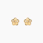 Boucles D'Oreilles Puces Alley Plaqu&eacute; Or Jaune Oxyde De Zirconium - Puces Femme | Marc Orian