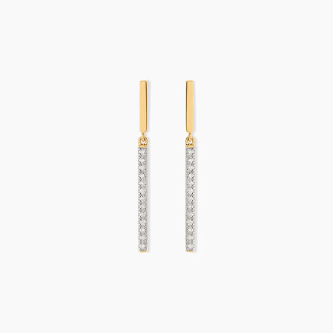 Boucles D'oreilles Pendantes Alayna Or Jaune Diamant - Pendantes Femme | Marc Orian