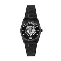 cadran noir fond noir bracelet acier noir