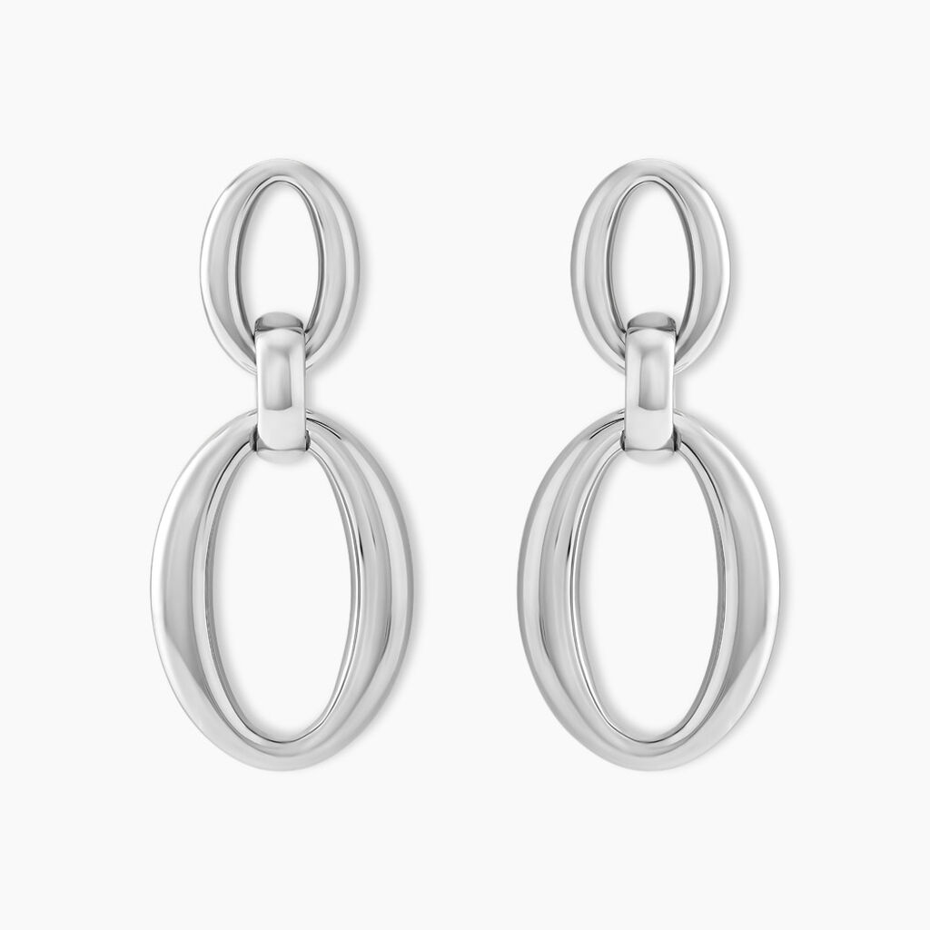 Boucles D'oreilles Pendantes Zeilah Acier Blanc - Pendantes Femme | Marc Orian