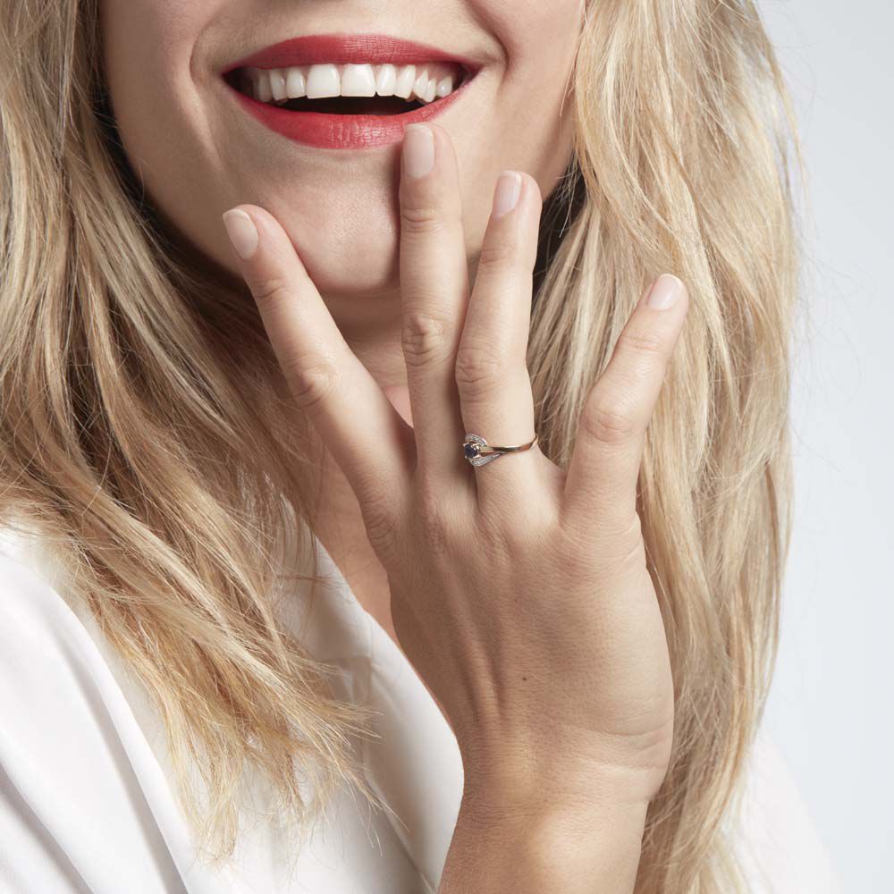 Bague Or Jaune Connor Saphir Diamants - Solitaires Femme | Marc Orian