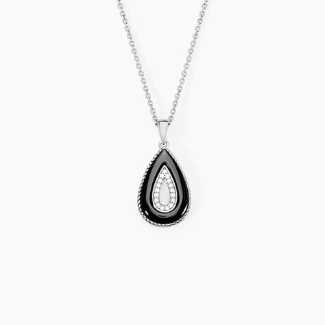 Collier Boyce Argent Blanc C&eacute;ramique Oxyde De Zirconium - Colliers avec pierres Femme | Marc Orian