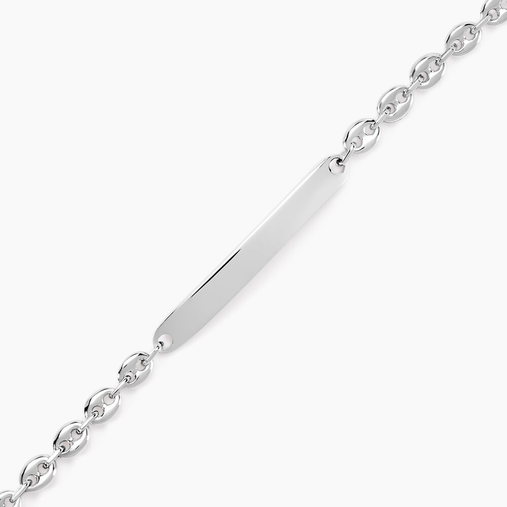 Bracelet Identit&eacute; Carrus Argent Blanc - Gourmettes Femme | Marc Orian