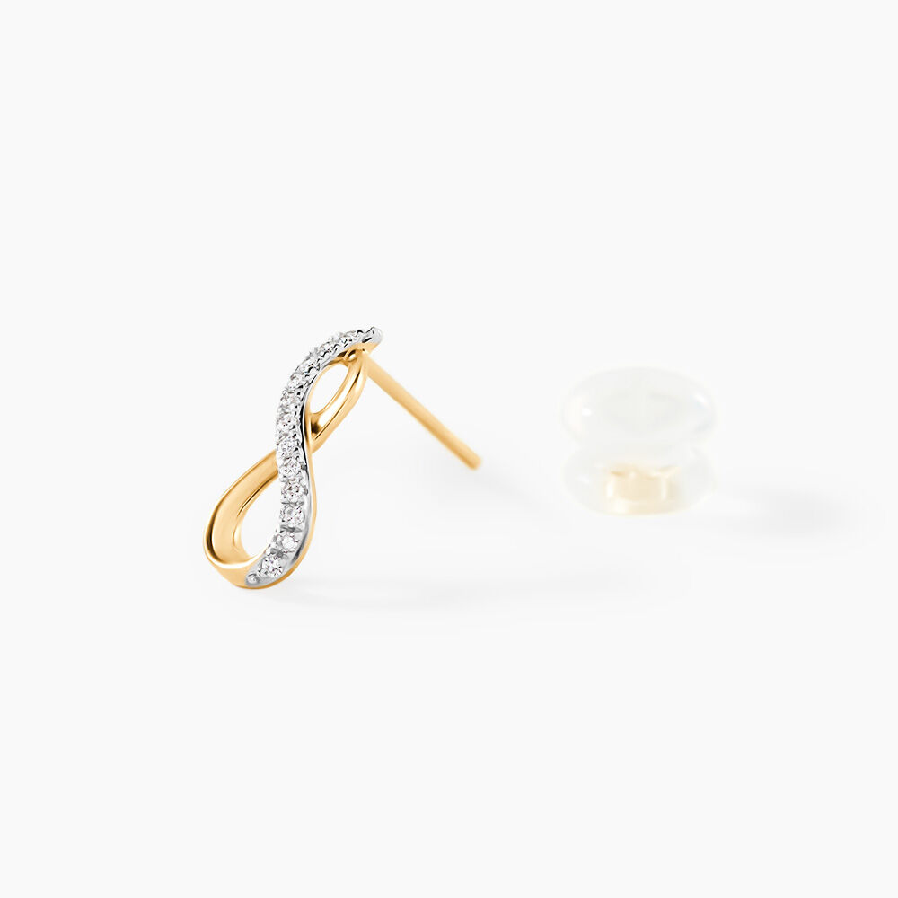 Boucles D'oreilles Puces Osanna Or Jaune Diamants - Puces Femme | Marc Orian