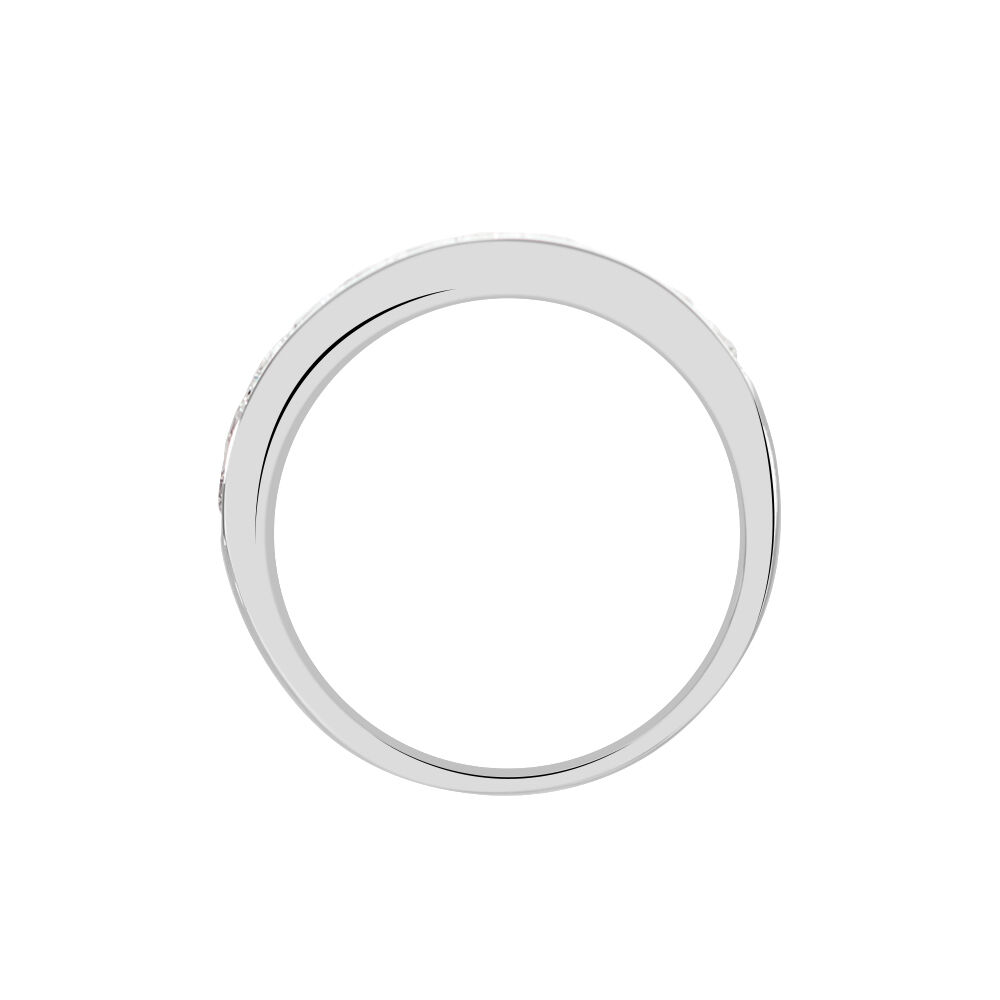 Demi-alliance Or Blanc Valentine Diamants Synthetique - Alliances avec pierres Femme | Marc Orian