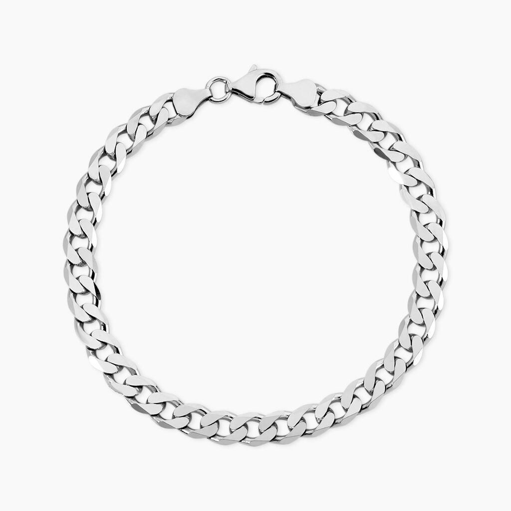 Bracelet Casper Maille Gourmette Argent Blanc - Bracelets mailles Homme | Marc Orian