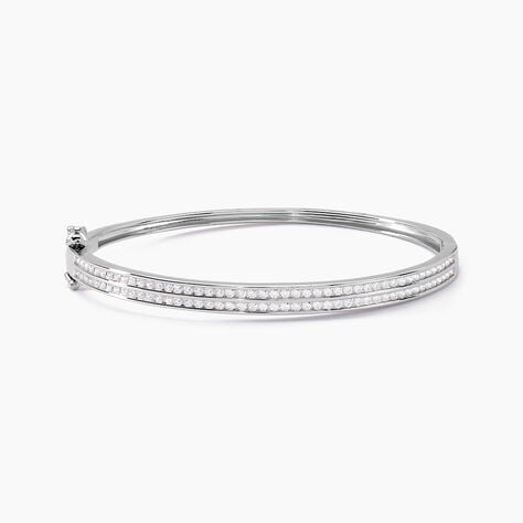 Bracelet Jonc Carinne Argent Blanc Oxyde De Zirconium - Bracelets joncs Femme | Marc Orian