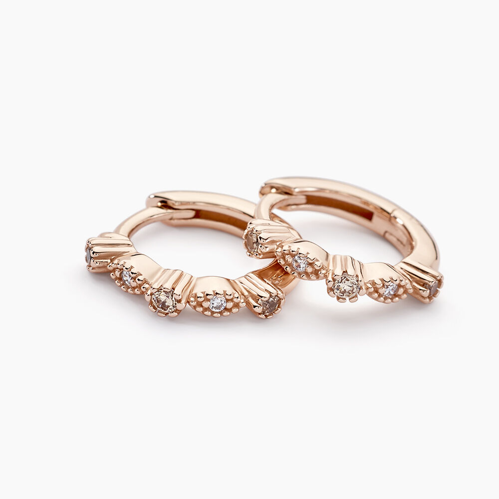 Créoles Eugenie Argent Rose Oxyde De Zirconium - Créoles Femme | Marc Orian